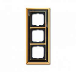 ABB BJE Династия Полированная латунь/Черное стекло Рамка 3-ая арт. 1754-0-4567