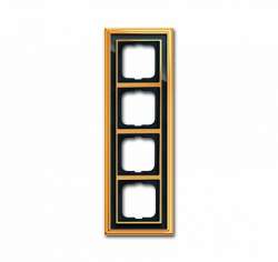 ABB BJE Династия Полированная латунь/Черное стекло Рамка 4-ая арт. 1754-0-4568