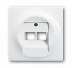 ABB BJE Impuls Бел Накладка 2-ой ТЛФ и комп розетки наклонной (мех214/15/17) арт. 1753-0-9004