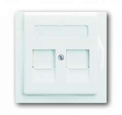 ABB BJE Impuls Бел Накладка 2-ой ТЛФ/комп розетки для суппортов 1810-1816 арт. 1753-0-8667