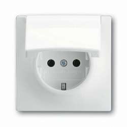ABB BJE Impuls Бел Розетка с/з с крышкой арт. 2018-0-0992