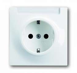 ABB BJE Impuls Бел Розетка с/з с шильдиком арт. 2011-0-2712