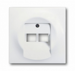 ABB BJE Impuls Белый бархат Накладка 2-ой ТЛФ и комп розетки наклонной (мех214/15/17) арт. 1753-0-0192