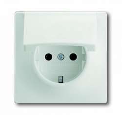 ABB BJE Impuls Белый бархат Розетка с/з с крышкой арт. 2018-0-1497
