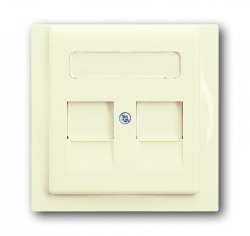 ABB BJE Impuls Беж Накладка 2-ой ТЛФ/Комп розетки для суппортов 1810-1816 арт. 1753-0-0081