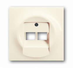 ABB BJE Impuls Беж Накладка 2-ой ТЛФ/Комп розетки наклонной (мех214/15/17) арт. 1753-0-0083