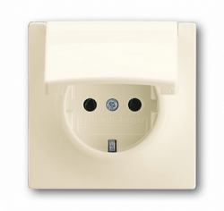 ABB BJE Impuls Беж Розетка с/з с крышкой арт. 2018-0-1488