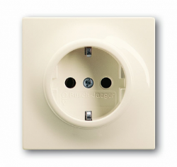 ABB BJE Impuls Беж Розетка с/з с защитными шторками арт. 2013-0-5274
