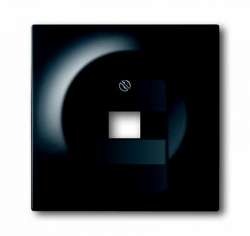 ABB BJE Impuls Черный бархат Накладка 1-й ТЛФ и комп розетки наклонной (мех 213/16) арт. 1753-0-0162