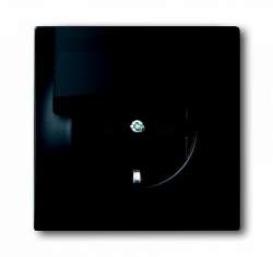 ABB BJE Impuls Черный бархат Розетка с/з с крышкой арт. 2018-0-1496