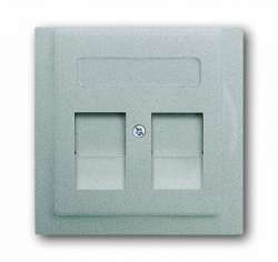 ABB BJE Impuls Серебро металлик Накладка 2-ой ТЛФ/Комп розетки для суппортов 1810-1816 арт. 1753-0-0082