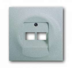 ABB BJE Impuls Серебро металлик Накладка 2-ой ТЛФ/Комп розетки наклонной (мех214/15/17) арт. 1753-0-0084