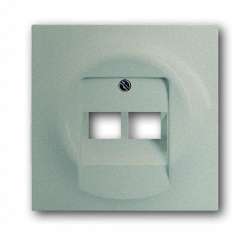 ABB BJE Impuls Шампань Накладка 2-ой ТЛФ и комп розетки наклонной (мех214/15/17) арт. 1753-0-9038