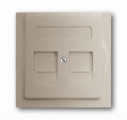 ABB BJE Impuls Шампань Накладка 2-ой ТЛФ/комп розетки для суппортов 1810-1816 арт. 1753-0-8691