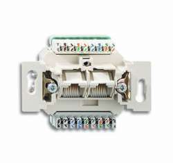 ABB BJE Мех Компьютерная/телефонная розетка 2-пост.,UAE,8/8 полюсов, RJ45, кат.6е,250 МГц арт. 0230-0-0400