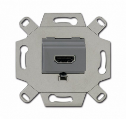 ABB BJE Мех Механизм HDMI-розетки/разъёма, HDMI-type A, Full HD, 20 полюсов, цвет серый арт. 0230-0-0432