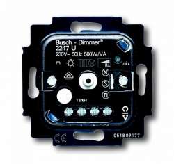 ABB BJE Мех Светорегулятор поворотный для л/н, галоген ламп с обмот трансф 500W арт. 6512-0-0302