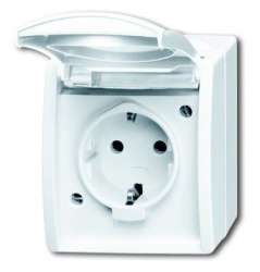 ABB BJE Ocean Альп. Бел. Розетка SCHUKO 16А 250В IP44 для открытого монтажа арт. 2083-0-0846