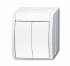 ABB BJE Ocean Альпийский Белый Выключатель 2-клавишный, для открытого монтажа, IP44 арт. 1085-0-1621