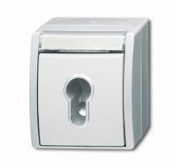 ABB BJE Ocean Альпийский Белый Выключатель жалюзи с ключом (для замка) 1-полюсный, IP44 арт. 1101-0-0925