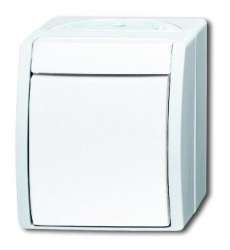 ABB BJE Ocean Альпийский белый Переключатель 1-клавишный накладной IP44 арт. 1085-0-1632