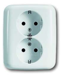 ABB BJE Reflex Розетка 2-ая с/з литая арт. 2014-0-1480