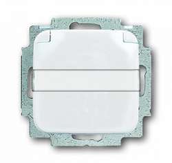 ABB BJE Reflex Розетка с/з с крышкой, с шильдиком арт. 2018-0-0885