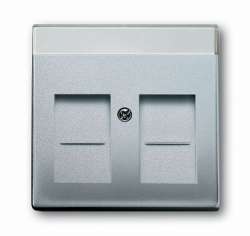 ABB BJE Solo/Future Алюминий Накладка 1-й ТЛФ и комп розетки наклонной (мех 213/16) арт. 1710-0-3674