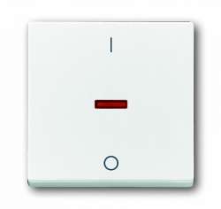 ABB BJE Solo/Future Бел Клавиша 1-я с красной линзой и маркиров для 2-х,3-х полюсных выкл арт. 1751-0-2750