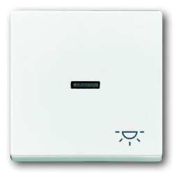 ABB BJE Solo/Future Бел Клавиша 1-я с прозрачной линзой и симв свет арт. 1751-0-3084