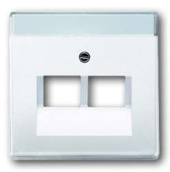 ABB BJE Solo/Future Бел Накладка 2-ой ТЛФ и комп розетки наклонной (мех214/15/17) арт. 1710-0-1551