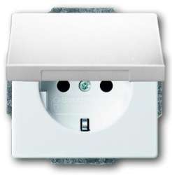 ABB BJE Solo/Future Бел Розетка с/з с крышкой арт. 2018-0-1509
