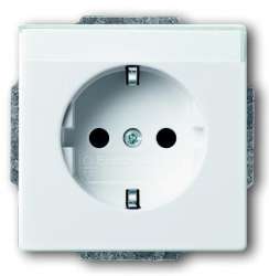 ABB BJE Solo/Future Бел Розетка с/з с шильдиком арт. 2011-0-6209