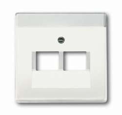 ABB BJE Solo/Future Белый бархат Накладка 2-ой ТЛФ и комп розетки наклонной (мех214/15/17) арт. 1710-0-3888