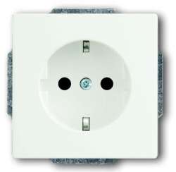 ABB BJE Solo/Future Белый бархат Розетка с/з с защитными шторками арт. 2013-0-5373