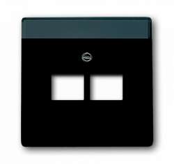 ABB BJE Solo/Future Черный бархат Накладка 2-ой ТЛФ и комп розетки наклонной (мех214/15/17) арт. 1710-0-3911