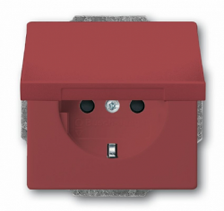 ABB BJE Solo/Future Красный Розетка с/з с крышкой арт. 2018-0-1473