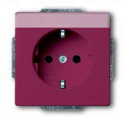 ABB BJE Solo/Future Красный Розетка с/з с шильдиком арт. 2011-0-3734