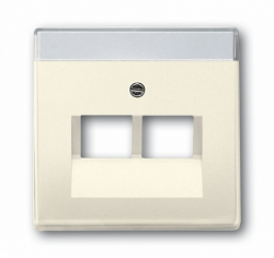 ABB BJE Solo/Future Крем Накладка 2-ой ТЛФ и комп розетки наклонной (мех214/15/17) арт. 1710-0-3146