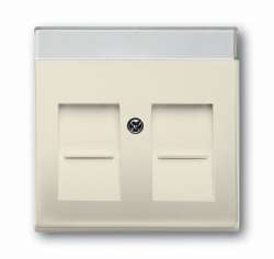ABB BJE Solo/Future Крем Накладка 2-ой ТЛФ/комп розетки для суппортов 1810-1816 арт. 1710-0-3158