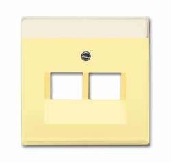 ABB BJE Solo/Future Желтый Сахара Накладка 2-ой ТЛФ и комп розетки наклонной (мех214/15/17) арт. 1710-0-3833