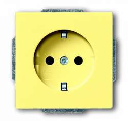ABB BJE Solo/Future Желтый Сахара Розетка с/з арт. 2011-0-3872