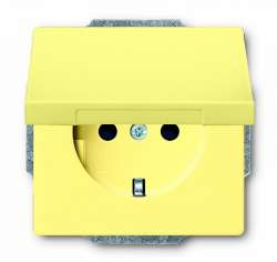 ABB BJE Solo/Future Желтый Сахара Розетка с/з с крышкой арт. 2018-0-1492