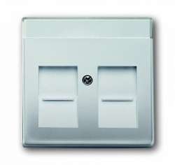 ABB BJE Сталь Накладка для розеток с суппортами 1810, 1812, 1814, 1816 и 1818, с полем д/надписи арт. 1710-0-3767