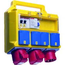 ABB BPC Переносной розеточный блок BPC16, ввод: 3P+N+E, 16А, выводы: 2 х 3P+N+E, 16А 4 х с/з, 16А арт. 2CMA170266R1000