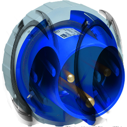 ABB BU Вилка панельная с прямым фланцем 2125BU6W, 125A, 2P+E, IP67, 6ч арт. 2CMA167195R1000