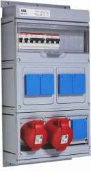 ABB Бокс MP32/2MS с розетками в сборе, IP44, пластик арт. 2CMA168983R1000