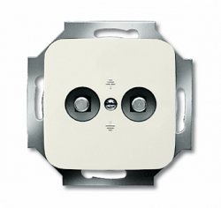 ABB Busch-Duro 2000 SI Розетка двойная для выравнивания потенциалов  слоновая кость арт. 2495-0-0026