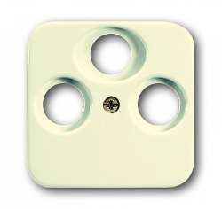 ABB Busch Duro Накладка (центральная плата) для TV-R-SAT розетки, Bush-Duro 2000 SI, слоновая кость арт. 1724-0-1747