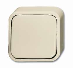 ABB Busch Duro Переключатель 1-клавишный, проходной, откр.монтаж, IP44, слоновая кость арт. 1042-0-0647